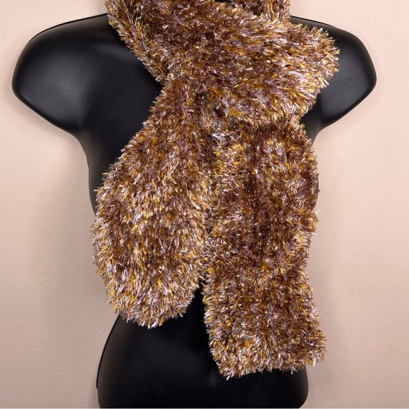 Fownes Brown Fuzzy Knit Scarf - Picture 3 of 15